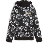Puma Ess+ Class ACT AOP FL Mädchen Kapuzensweater, schwarz 176