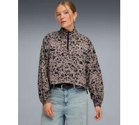 PUMA Damenjacke ESS GRAPHIC Animal Relaxed AOP Woven 1/2-Zip Sandstone M