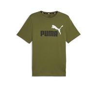 Puma Ess+ 2 Col Logo Kurzarm-t-shirt S Olive Green