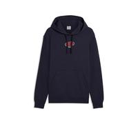 Kapuzensweatshirt PUMA "ESS LOGO LAB STORY 1 HOODIE TR", Herren, Gr. M, new navy, Sweatware, Obermaterial: 68% Baumwolle, 32% Polyester, bedruckt, regular fit normal, angesetztes Bündchen, Sweatshirts