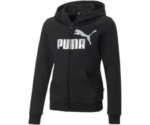 PUMA Ess+ Metallic Logo Fleece-Kapuzenjacke Mädchen PUMA black 116