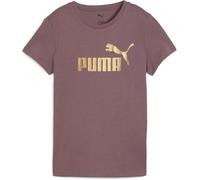 PUMA T-Shirt Essentials Metallic No. 1 Logo Damen raisin/metallic gold L