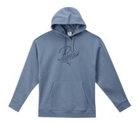 Puma ESS Script Comfort FL Damen Kapuzensweater, blau, Gr. S