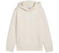 Puma ESS Script FL Mädchen Kapuzensweater, weiß, Gr. 152