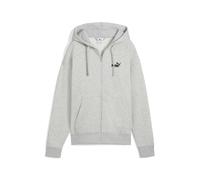 Sweatjacke PUMA "ESS Small No. 1 Logo Comfort Hoodie mit durchgehendem", Damen, Gr. XXS, grau (light gray heather), Obermaterial: 34% Polyester, 66% Baumwolle; Kapuzenfutter: 100% Baumwolle; Rippe: 97