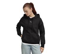 Hoodie PUMA "Essentials Fleece Relaxed Hoodie Damen", Damen, Gr. S, schwarz, Obermaterial: 34% Polyester, 66% Baumwolle. Kapuzenfutter: 100% Baumwolle. Rippe: 3% Elasthan, 97% Baumwolle, relaxed fit, 