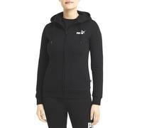 PUMA Essential Damen Kapuzenpullover mit kleinem Logo und durchgehendem Reißverschluss, Schwarz, S