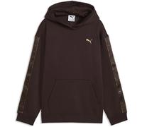 Hoodie PUMA "Essentials Tape Relaxed Hoodie Mädchen", Kinder, Gr. 176, braun (chocolate fondue braun), Obermaterial: 34% Polyester, 66% Baumwolle. Kapuzenfutter: 100% Baumwolle. Rippe: 97% Baumwolle,