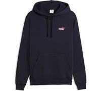 Kapuzensweatshirt PUMA "ESS 2 COLOR SMALL NO. 1 LOGO HOODIE FL", Herren, Gr. L, new navy, rot, Fleece, Obermaterial: 66% Baumwolle, 34% Polyester, unifarben, regular fit normal, Sweatshirts, mit verst