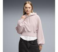 Hoodie PUMA "Essentials Cropped Balloon Sleeve Hoodie Damen", Damen, Gr. M, rosa (misty pink), Obermaterial: 100% Baumwolle. Kapuzenfutter: 100% Baumwolle. Rippe: 3% Elasthan, 97% Baumwolle, comfort f