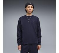 Sweatshirt PUMA "Essentials Elevated Relaxed Material Crew Sweatshirt Herren", Herren, Gr. S, navy blau, Obermaterial: 66% Baumwolle, 2% Elasthan, 32% Polyester. Rippe: 3% Elasthan, 97% Baumwolle. Bes