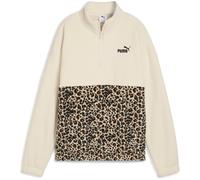PUMA Essentials Graphic Animal Relaxed 1/2-Zip Crew Sweatshirt Damen 87 - alpine snow XS