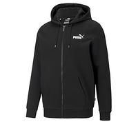 Puma Essentials, Kapuzenpullover mit Reißverschluss aus Fleece, Baumwolle Schwarz, Large