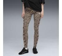 PUMA Essentials Leggings mit Animal-Print Damen, Collections, Toasted Almond, XS Beige