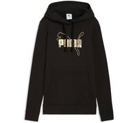 Kapuzensweatshirt PUMA "ESS LOGO LAB METALLIC HOODIE TR", Damen, Gr. S, puma schwarz, Sweatware, Obermaterial: 68% Baumwolle, 32% Polyester, bedruckt, regular fit normal, angesetztes Bündchen, Sweatsh
