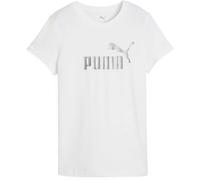 Puma T-Shirt ESSENTIALS METALLIC No.1 Logo Tee Damen Weiß/Metallic Silber Größe S