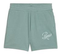 PUMA Essentials Script High-Waist 5" Sweatshorts Damen 30 - green moon S