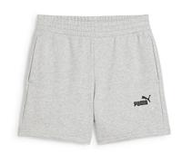 PUMA Sweatshorts Essentials Small No. 1 Logo 5'' French Terry High-Waist Damen M Light Gray Heather