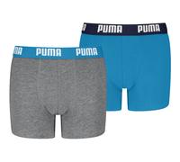 PUMA Boy's Everyday Basic Boxer, Grey Mélange/Blue-New, 170/176 (2er Pack)