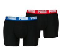 PUMA Herren Boxershorts, 2er Pack - Everyday Basic Boxers 2P, Cotton Stretch, einfarbig Schwarz/Blau/Rot / XL XL Schwarz
