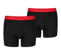 Boxershorts PUMA "PUMA BOYS EVERYDAY BASIC BOXERS", Jungen, Gr. 158/164, schwarz (schwarz, rot), Obermaterial: 95% Baumwolle, 5% Elasthan, Unterhosen, Komfortabler Logobund, ohne Eingriff (50511441-15