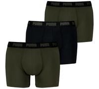 Boxershorts PUMA "PUMA MEN EVERYDAY BOXERS 3P", Herren, Gr. M, grün (forest), Obermaterial: 95% Baumwolle, 5% Elasthan, eng, Unterhosen, mit Komfortbund (48004552-M) forest