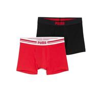 Puma Herren Boxershorts Everyday Placed Logo 2er-Pack 95% Baumwolle, 5% Elasthan Rot/Schwarz Gr. S