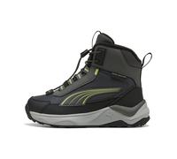 Winterboots PUMA "EVOLVE 20 BOOT PS", Mädchen, Gr. 32, schwarz (shadow gray, sunny lime, puma schwarz), Synthetik, Schuhe Winterboots, Winterschuhe, Winterstiefel, Snowboots (76051055-32) shadow gray,