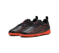 PUMA Future 9 Play TT Jr PUMA Black-Glowing R Unisex-Kinder Niedriger Stiefel, PUMA Schwarz-leuchtendes Rot, starkes Grau, 36 EU