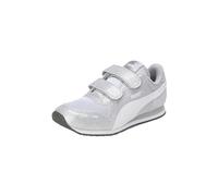 PUMA Girls' Fashion Shoes Cabana Racer Glitz V PS Trainers & Sneakers, PUMA Silver-PUMA White-Gray Violet, 33