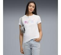 PUMA Grafik Stacked T-Shirt Damen, Kleidung, Weiß, M White