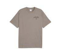 PUMA "Graphic PUMA Cafe Relaxed T-Shirt Herren" (52389302-XXL) mouse gray beige