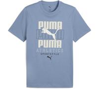 PUMA Graphic Stacked Graphic T-Shirt Herren, Kleidung, Cool Blau, XXL Blue