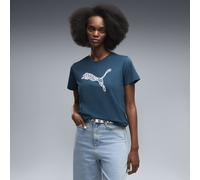 PUMA Graphics Lace Cat T-Shirt Damen, Kleidung, Blau, M