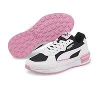 PUMA Graviton Jr Sneaker für Kinder, Unisex, Puma Weiß Schwarz Prisma Rosa, 38.5 EU