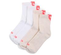 Puma Socken Damen Herz-Logo Recycelte Baumwolle – Oatmeal/Weiß/Pfirsich – 39-42 – 2er-Pack