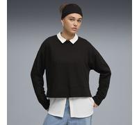 Sweatshirt PUMA "HER Relaxed Sweatshirt Damen", Damen, Gr. L, schwarz, Obermaterial: 32% Polyester, 68% Baumwolle. Rippe: 97% Baumwolle, 3% Elasthan, relaxed fit, Rundhals, Sweatshirts Sweatshirt (489