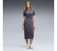 PUMA HER Slim Geripptes Kleid Damen, Kleidung, Grau, S