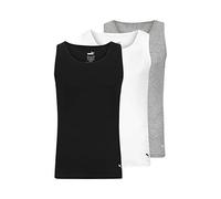 PUMA Herren Men's 3 Pack Ribbed Tank Tops Unterhemd, Weiß/Grau/Schwarz, Klein