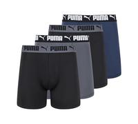 PUMA Herren 4er-Pack Active Stretch Boxershorts Retroshorts, Blau/Schwarz/Grau, Large