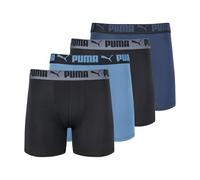 PUMA Herren 4 Pack Active Stretch Boxer Briefs Retroshorts, Blau Combo, Medium