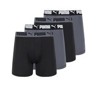 PUMA Herren 4er-Pack Active Stretch Boxershorts Retroshorts, schwarz/grau, Medium