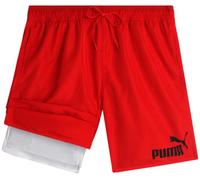 PUMA Herren-Badeanzug, schnell trocknend, mit Netz-Kompressionsfutter, 20,3 cm Schrittlänge (Größe S-XL), Rot/Ausflug, einfarbig (Getaway Solids), X-Large