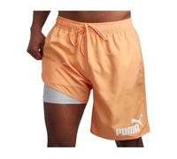 PUMA Herren-Badeanzug, schnell trocknend, mit Netz-Kompressionsfutter, 20,3 cm Schrittlänge (Größe S-XL), Orange/Abendrot im Zickzackmuster (Sunset Chevron), Large