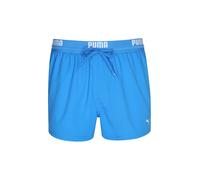 Badeshorts PUMA "PUMA SWIM MEN LOGO SHORT SHORTS 1P", Herren, Gr. S, N-Gr, ultra blau, Web, Obermaterial: 100% Polyester, Badehosen Badeshorts, Seitentaschen, Gesäßtasche mit Reißverschluss, Kordelzug