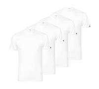 PUMA Herren Basic Shirts C-Neck T-Shirts 100000889 4er Pack, Farbe:Weiß, Menge:4er Pack (2X 2er), Größe:M, Artikel:C-Neck -002 White