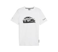 T-Shirt PUMA "BMW M Motorsport Essentials Graphic T-Shirt Herren", Herren, Gr. L, weiß, Obermaterial: 100% Baumwolle; Rippe: 80% Baumwolle, 20% Polyester, regular fit, Rundhals, Kurzarm, Shirts (29690