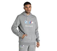 PUMA Herren BMW MMS ESS+ Hoodie Fleece Kapuzenpullover, Mittelgraues Heather, XL EU