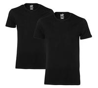 Puma Herren Bodywear Basic T-Shirt 2er Pack, schwarz, XL, 652001001