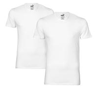 Puma Herren Bodywear Basic T-Shirt 2er Pack, weiß, L, 652001001